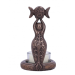 T-Lite Holder Bronze Triple Goddess 12cm